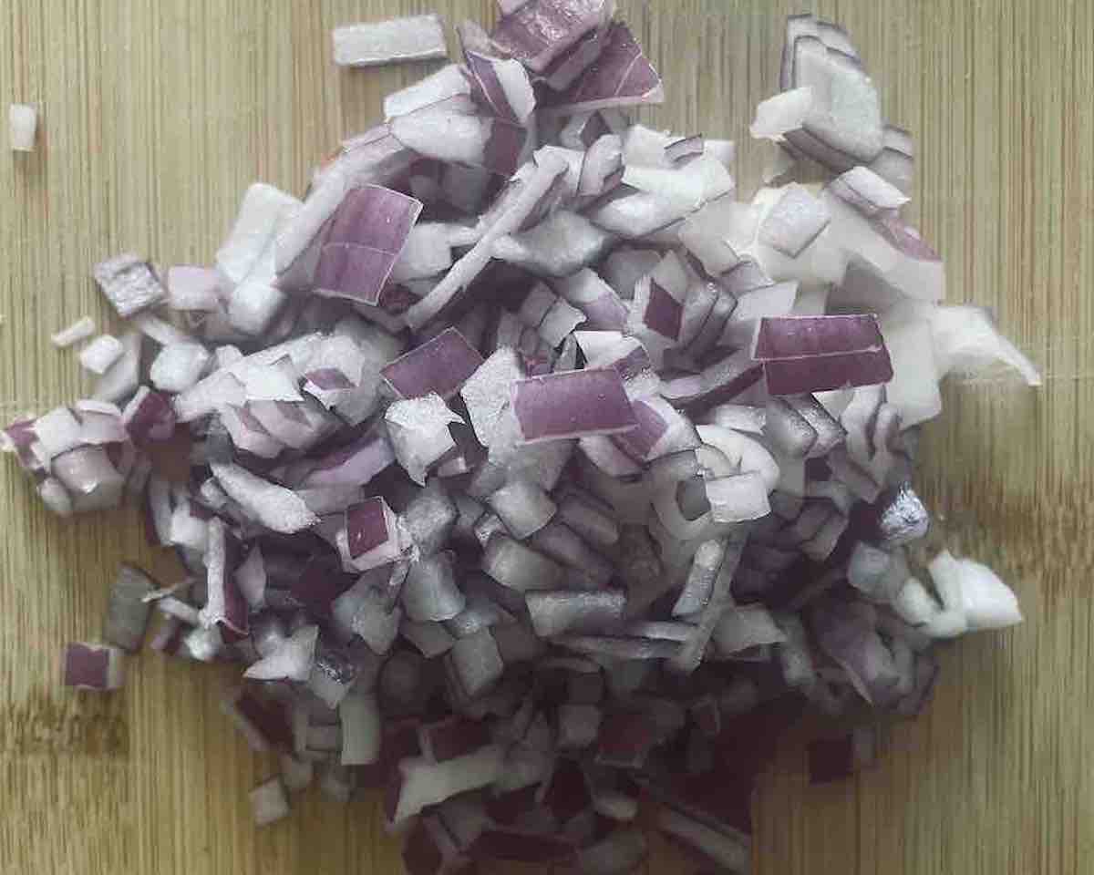 diced red onions