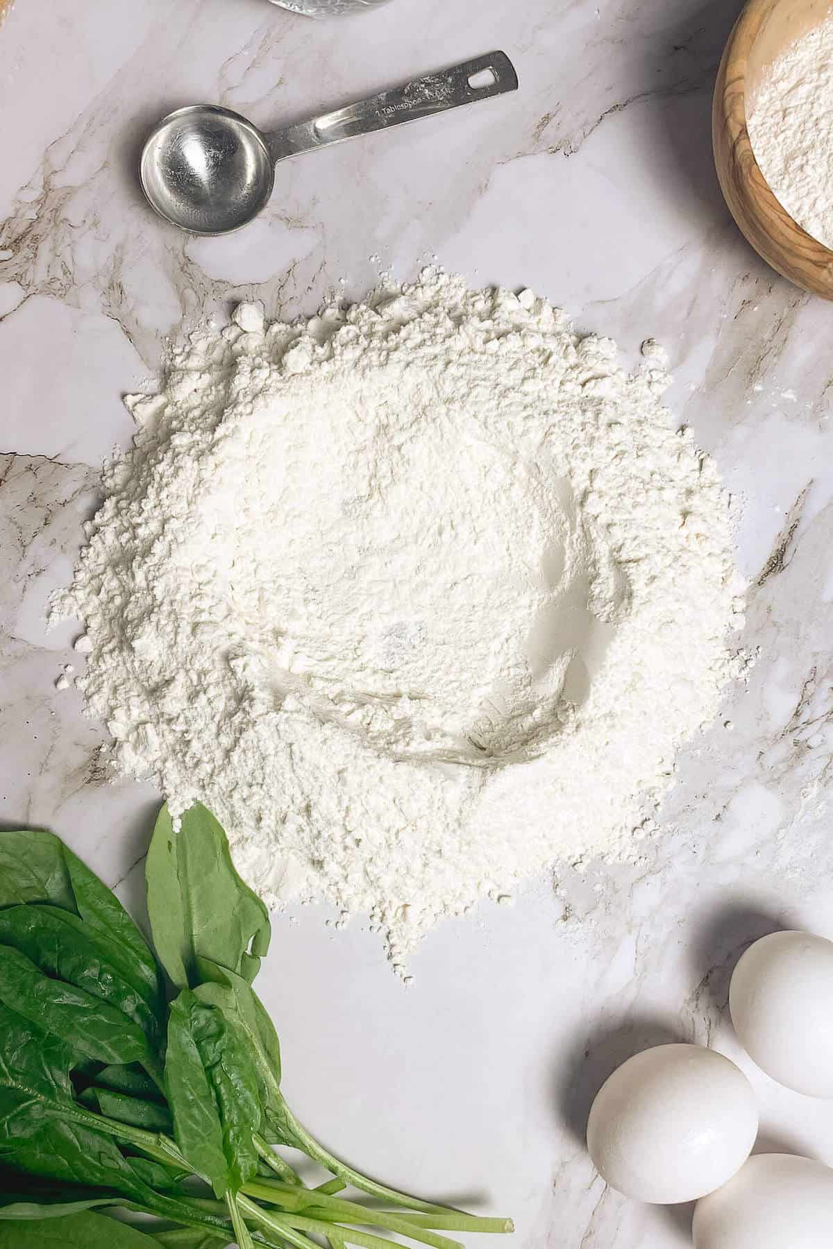 flour on a table