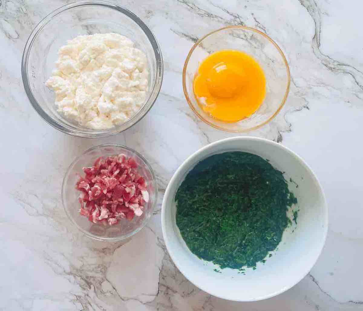 ingredients for ravioli filling