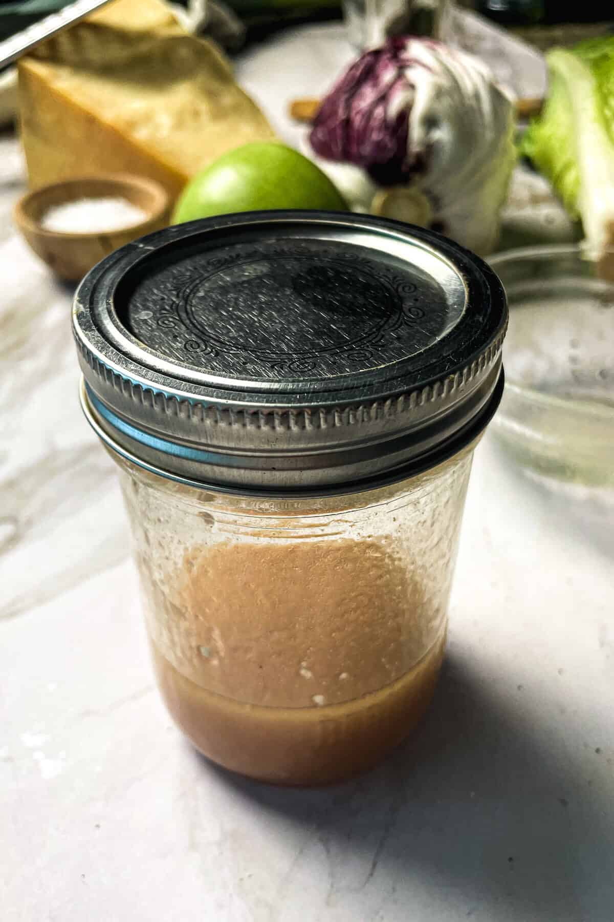 salad dressing in a container