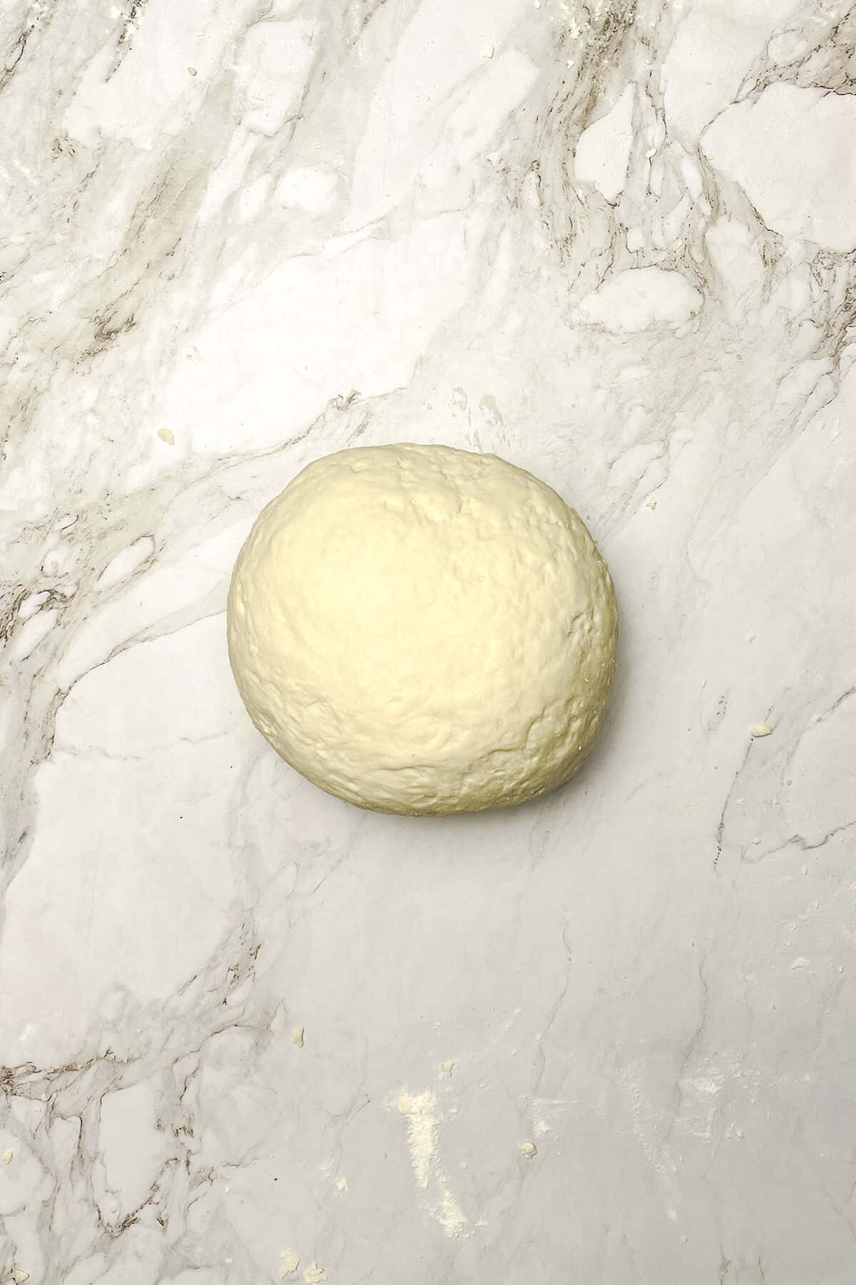 dough ball on a counter