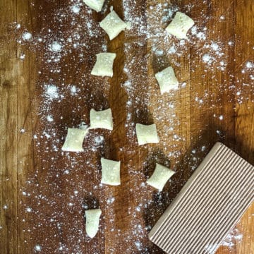 gnocchi on a cutting board
