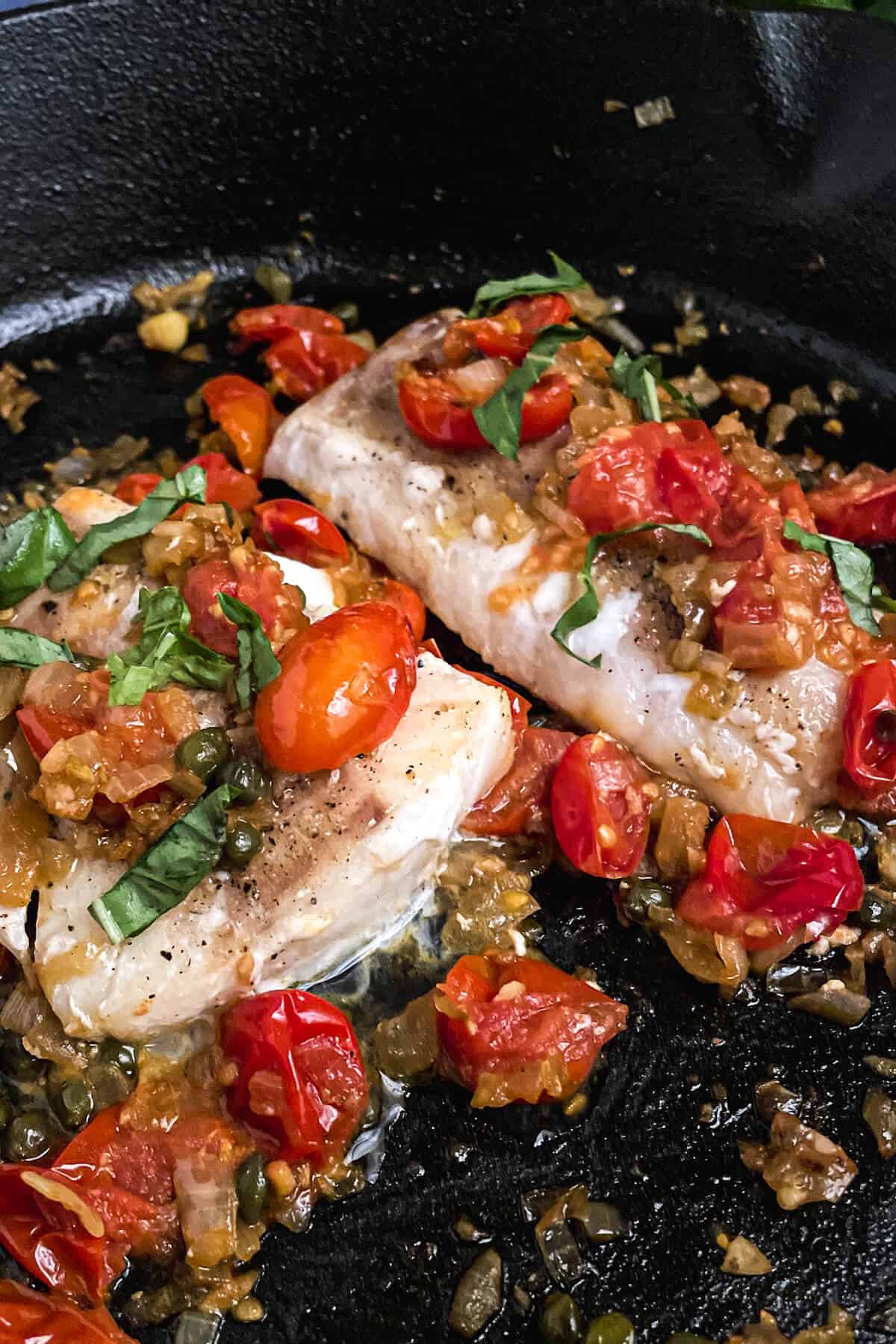 tuscan cod with capers and tomatoes