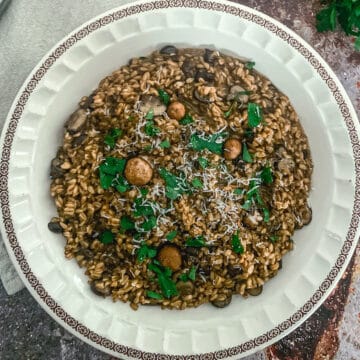 instant pot mushroom farro risotto